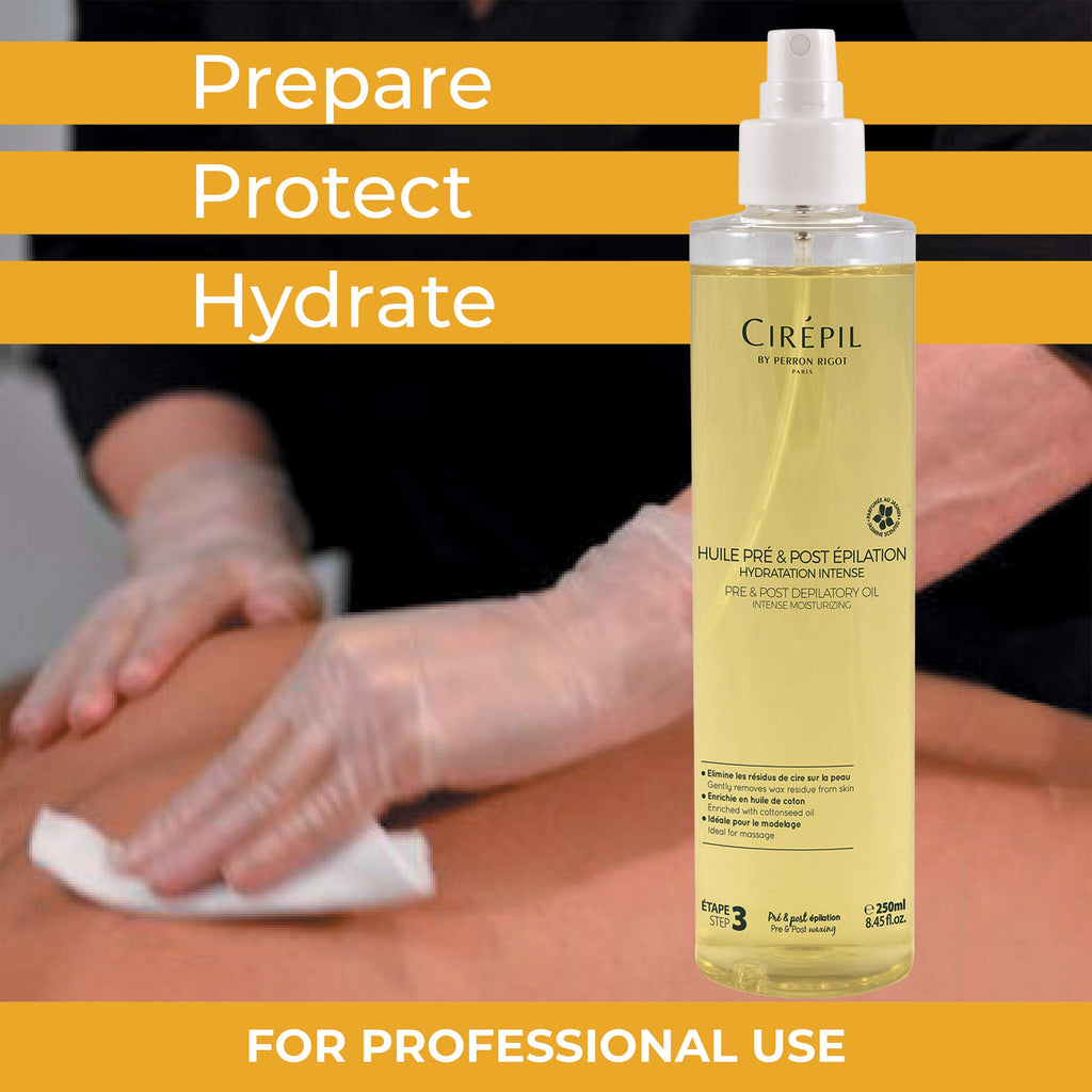 Cirepil Professional Pre & Post Waxing Duo Bundle - Blue Lotion Cleanser (8.45 oz) and Pre & Post Depilatory Moisturizing Oil (8.45 oz) - Complete Skin Preparation & After-Care Treatment