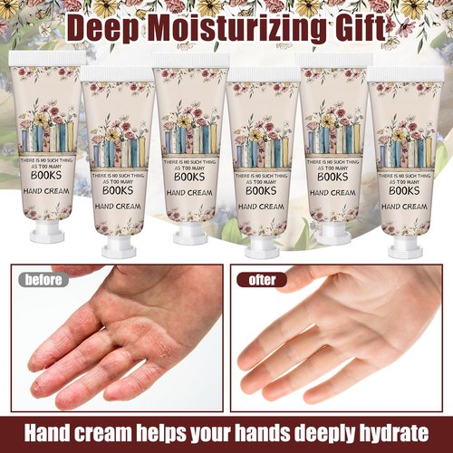 Leelosp 48 Pcs Book Club Gift Bulk Mini Hand Cream Travel Size Lotion Book Lover Gift for Women Member for Dry Cracked Hands