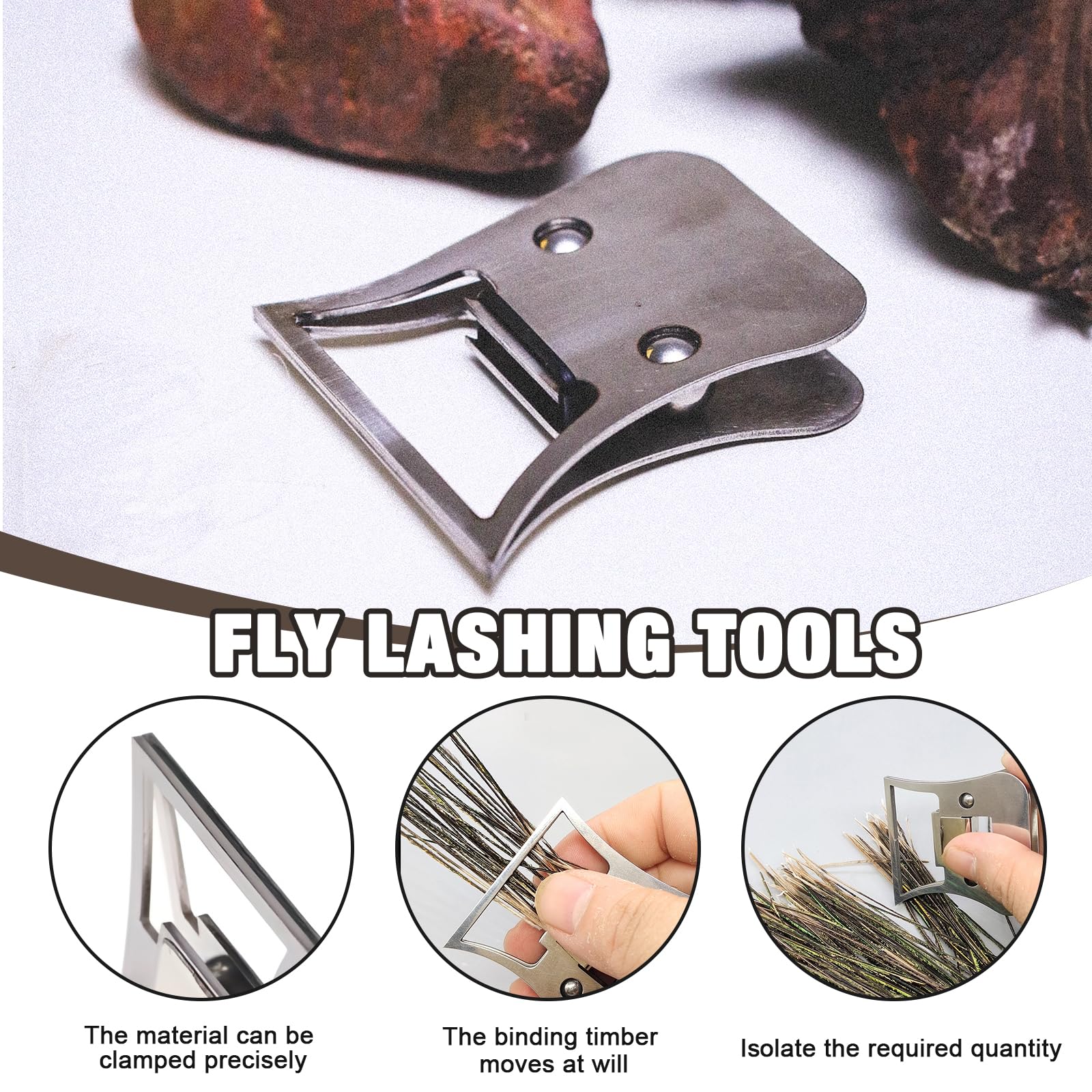 Fly Tying Hackle Clamp, Metal Feather Pliers Fly Tying Hackle Clip, Feather Pliers Accessories for Lure Making Supplies Angler Gifts