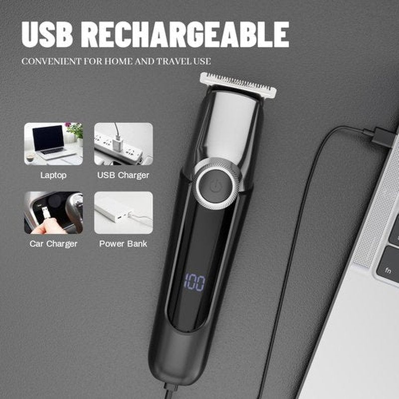 Mens Hair Clippers, Cordless Beard Trimmer Set Waterproof Versatile Nose Hair Trimmer for Men Temple, Groin, Nose, Ear Hairs, Hair, Beard, Body Professional Manscaper Rechargeable Shaver Man Gift