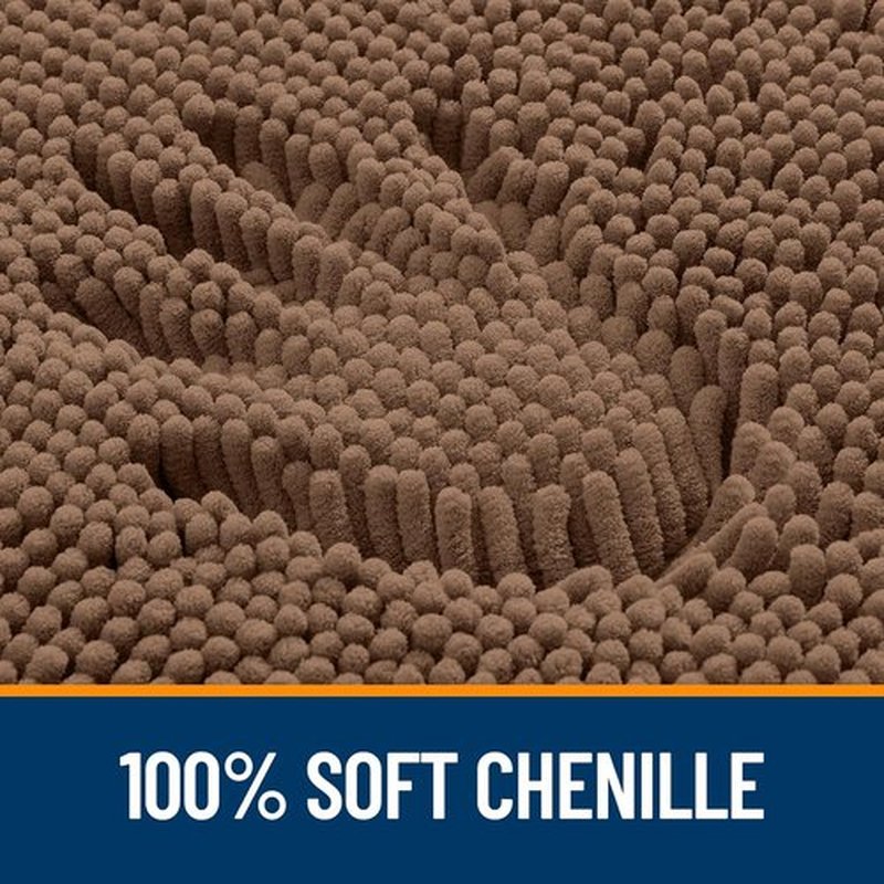 OLANLY Bathroom Runner Rugs - Extra Soft Chenille Bath Mat with Rubber Backing | 70x24 Mocha, Quick Dry & Machine Washable