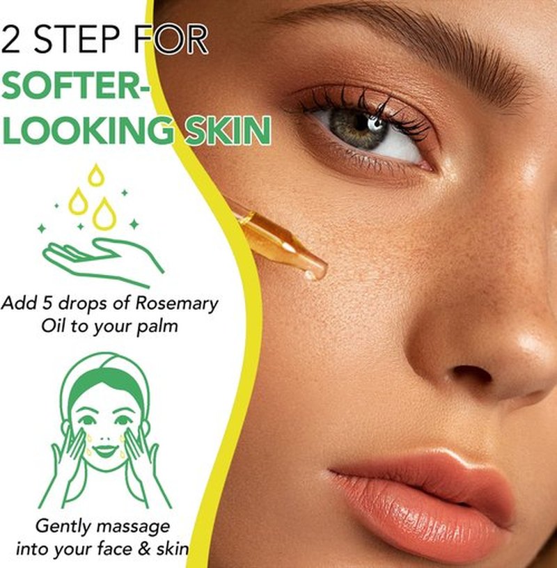 2 Pack Organic Rosemary Oil for Hair Growth,100% Pure Rosemary Essential Oil for Eyebrow and Eyelash Nourishes The Scalp