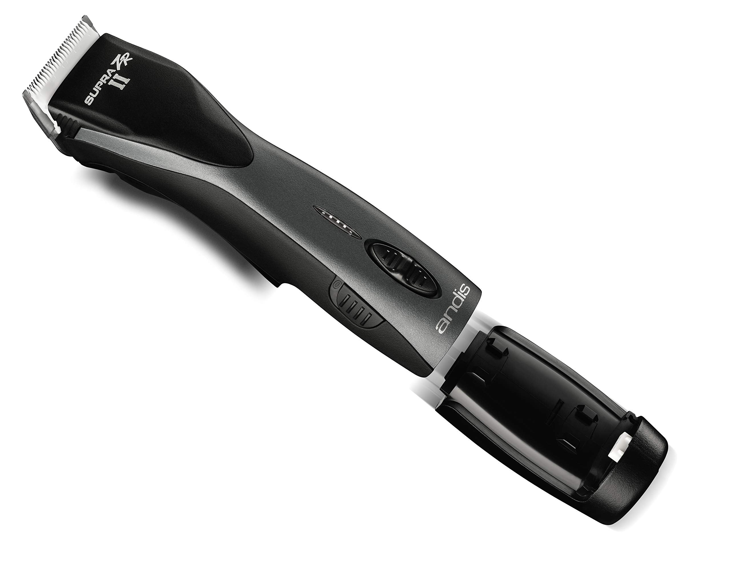Andis 79005 Supra ZR II Cordless Rechargeable Hair & Beard Trimmer, Detachable Blade Clipper, Lithium-Ion Powerful Battery, Black - Pack of 1