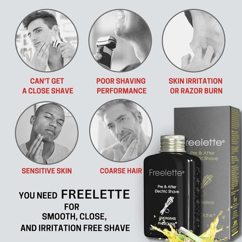 Freelette After Shave Lotion - Smooth Irritation-Free Shaving Balm - Lemongrass, 3.76 Ounce