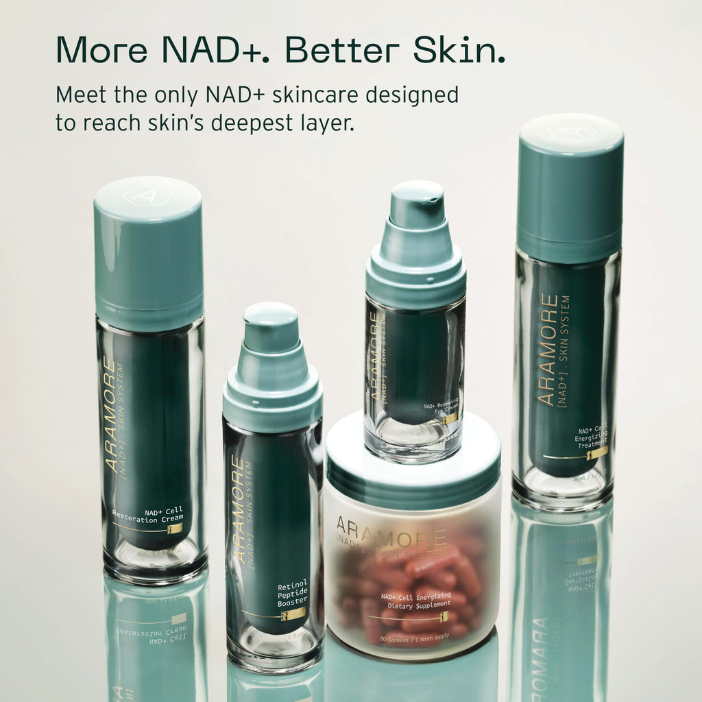 Aramore NAD+ Cell Energizing Skin Care Treatment with Proprietary NAD+ Precursor Complex, Clinically Proven to Target 12 Signs of Aging - 50ml