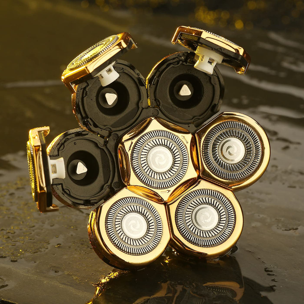 Universal 7 Gold Blades Head Shaver Replacement Heads for Mainstream Shaver Brands, Eelectric Shaver Replacement Replacement Blades (7D Gold)