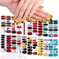 WOKOTO 20 Sheets Self-Adhesive Nail Polish Stickers Decal Tips with 1Pc Nail File Nail Strips Christmas Halloween Manicure Design for Women