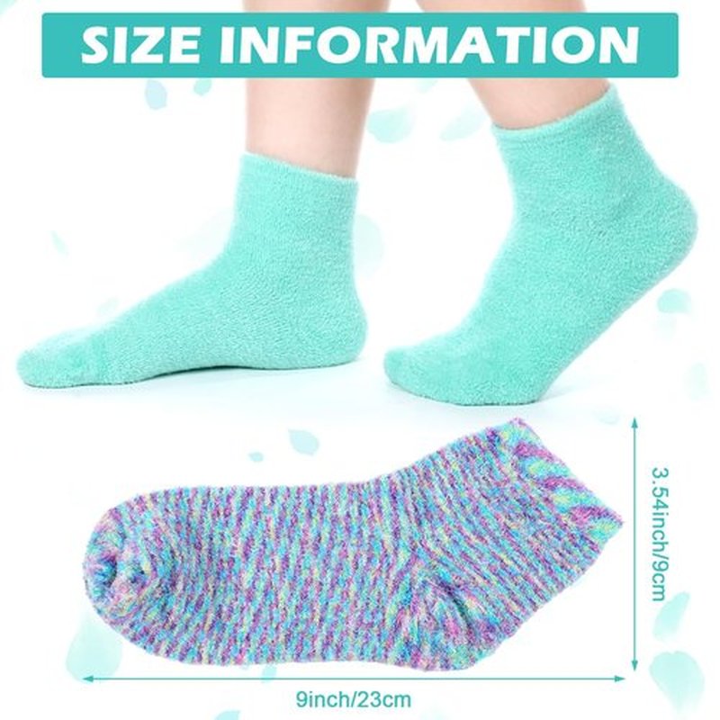Tarpop 3 Pairs Aloe Socks Women Valentines Day Moisturizing Spa Socks for Dry Cracked Heel Feet Infused Gel Sleeping Fuzzy Lotion Gift for Women Men Softening Dry Feet(White, Green, Colorful)