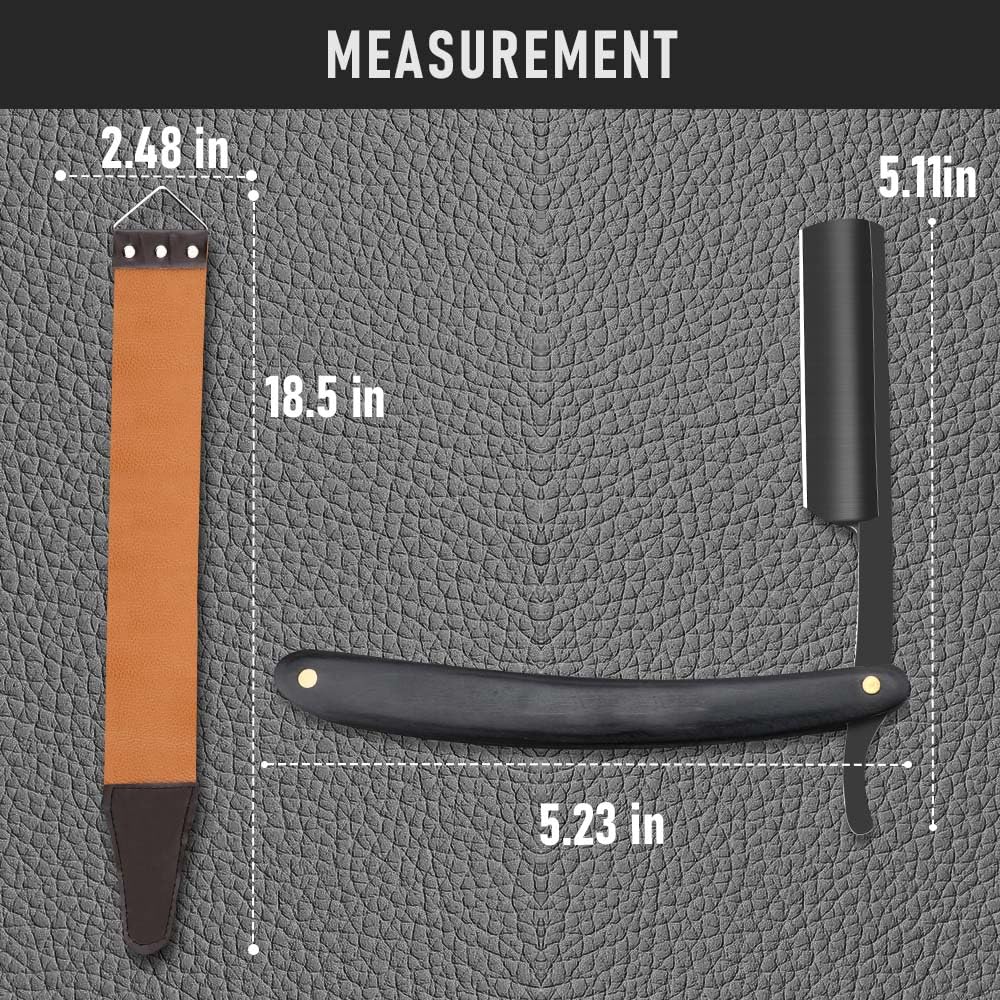 Straight razors for men,Straight Edge Barber Razor Premium Stainless Steel Shaver Razor with Shaving Strop for Men Home (NO.179-1)