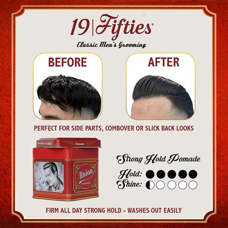 Skiennix Strong Hold Pomade For Men - 4oz Tin | All-Day Firm Hold, Easy Washout, Low Shine & Great Scent - Perfect For Pompadours & Side-Part Styles
