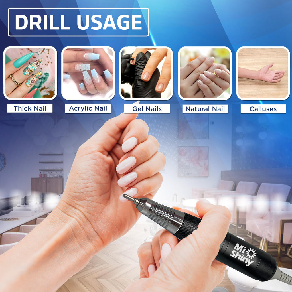 MiShiny 30.000RPM Professional Nail Drill Machine - Hand Drill for Nails - Replacement Nail Drill Handpiece Compatible with KUPA KP55, KP60, KP5000, UP-200 (Black)