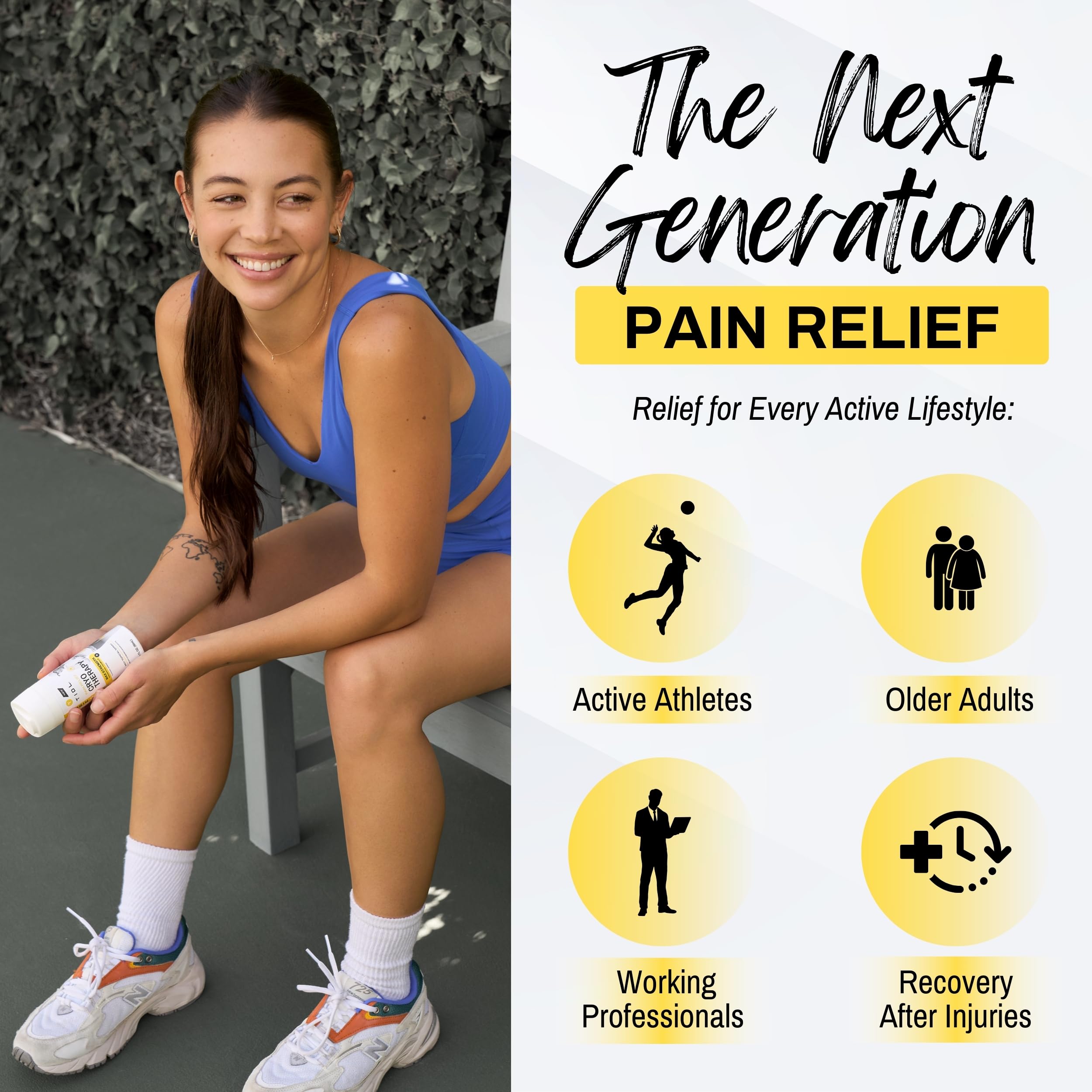 TIDL Cryotherapy Pain Relief Spray, 3 Oz, Max Strength for Fast-Acting Muscle, Joint & Neck Pain Relief, Plant-Based Menthol & Camphor Pain Reliever, Quick Drying Formula