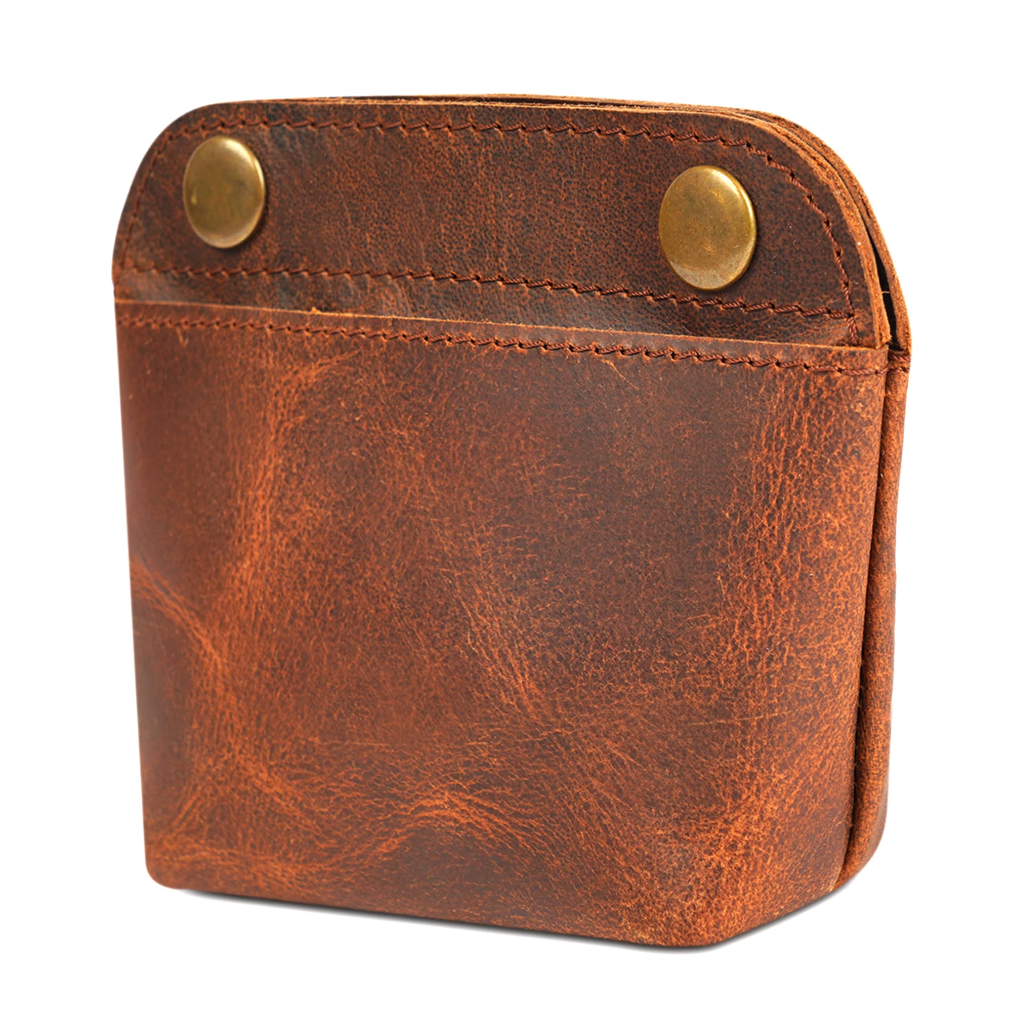 CestAntiQ Leather Double Clasp Pouch Coin Purse Organizer