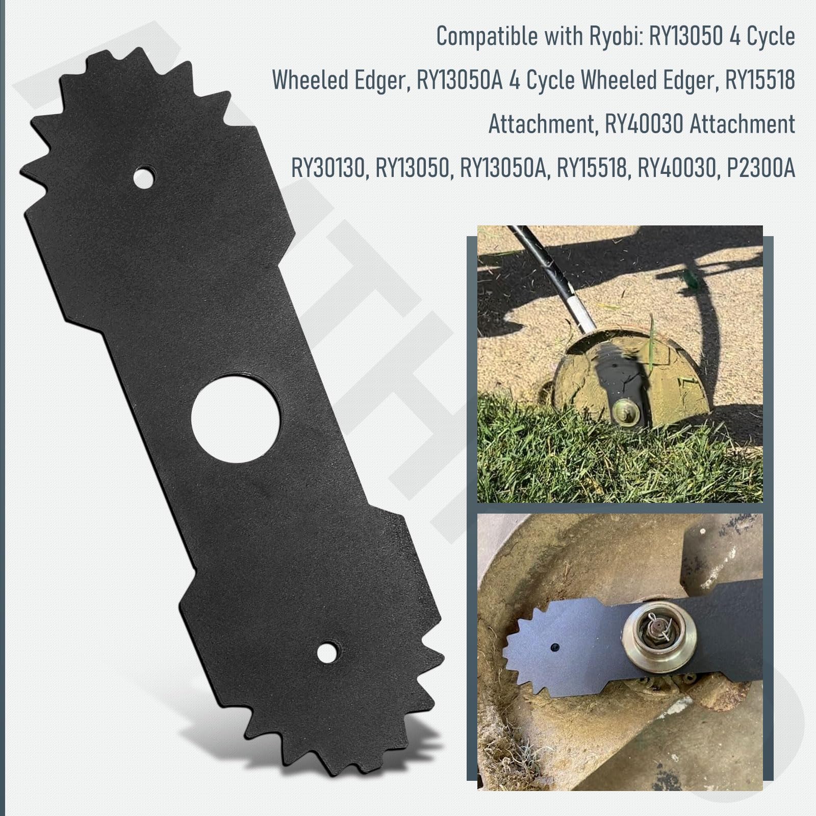 AMTHKNO 2-Pcs 9 inch Heavy-Duty Edger Blade for Ryobi Edger RY13050 RY13050A RY15518 RY40030 P2300, Replaces 638006008 638006007, 1" Center Hole - Quenched Steel