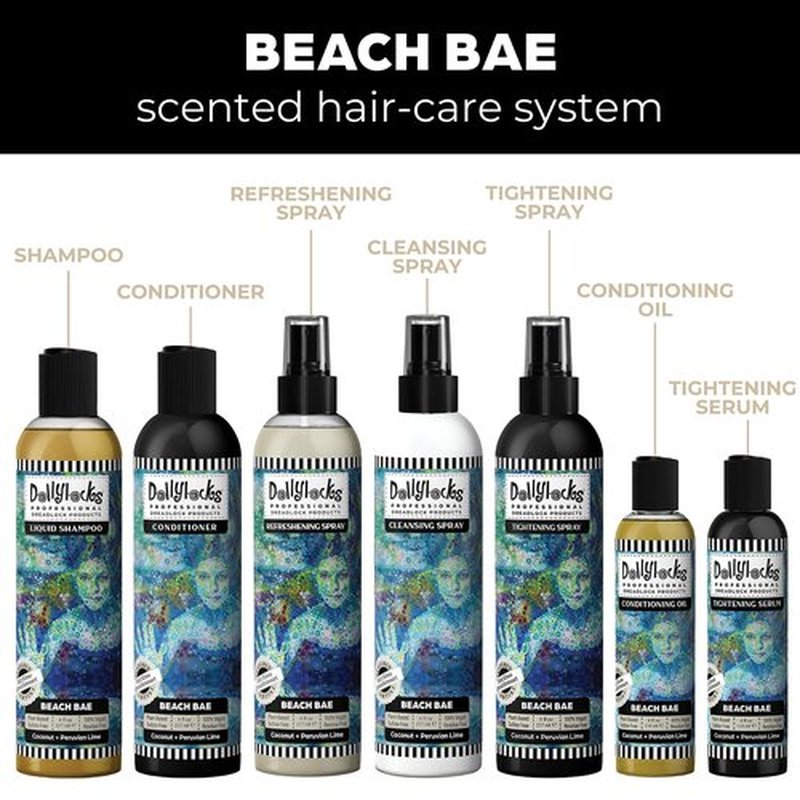 Dollylocks Cleansing Rinse-free Shampoo Spray | Removes Build-up + Moisturizes | Plant-Based Residue-free Vegan | Locs, Braids, Hair Extensions, Dreadlocks | Coconut Lime | 8oz
