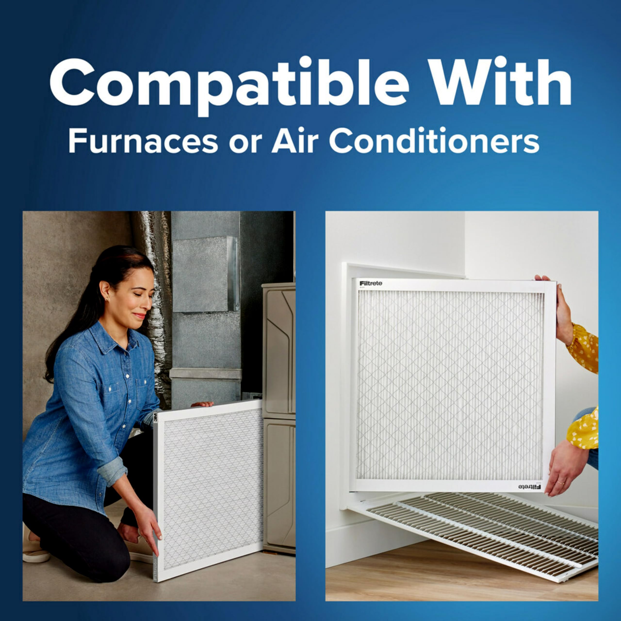 Filtrete 16x25x1 Air Filter MERV 5, 6-Pack AC Furnace HVAC, MPR 300 Basic Dust Defense, Pleated Electrostatic, Removes Lint