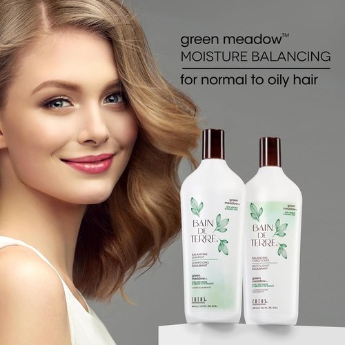 Bain de Terre Green Meadow Conditioner - Gentle Moisture Balance with Argan & Monoi Oils | Paraben-Free, Vegan, Color-Safe (2 Sizes)