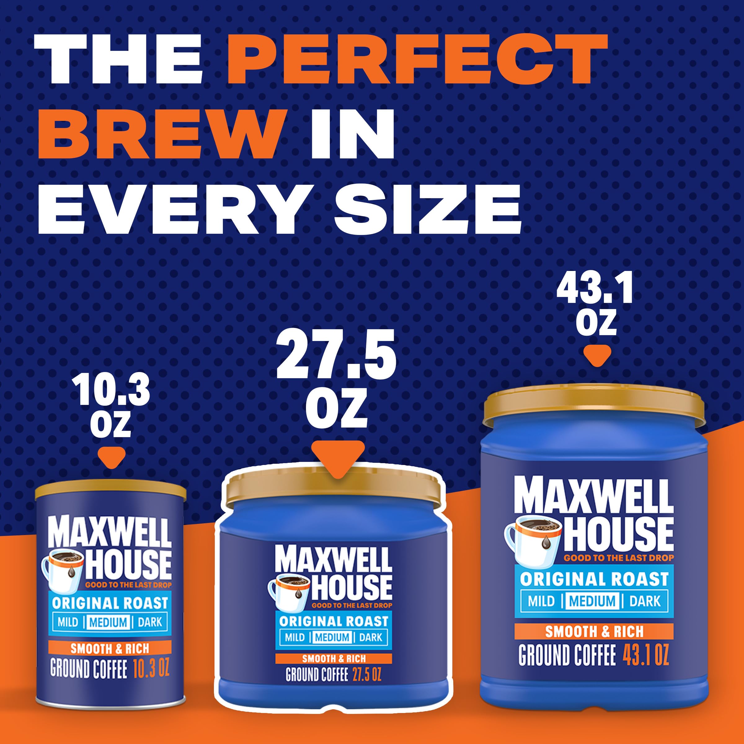 Maxwell House Original Roast Ground Coffee, 27.5 oz Canister