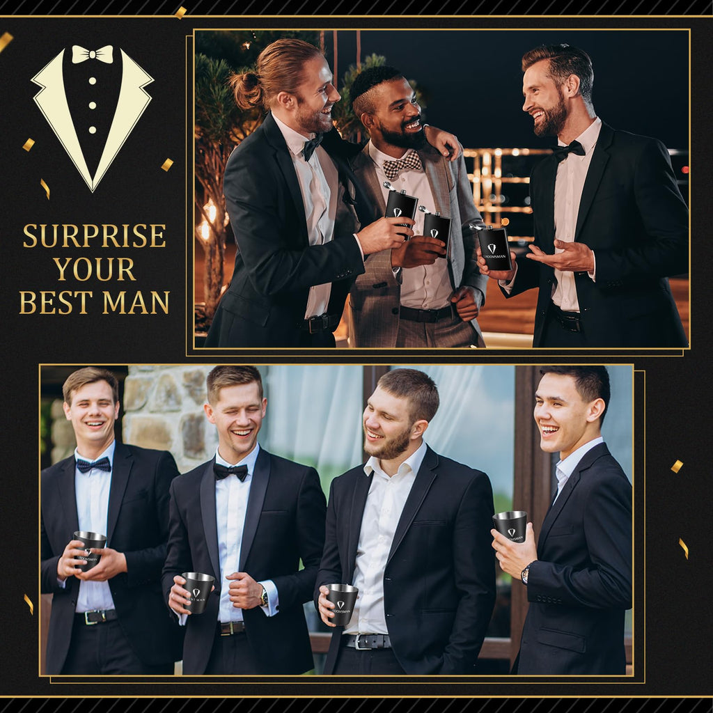 Rigibright 60 Pcs Groomsmen Gifts Set of 6 for Wedding Best Man Gift
