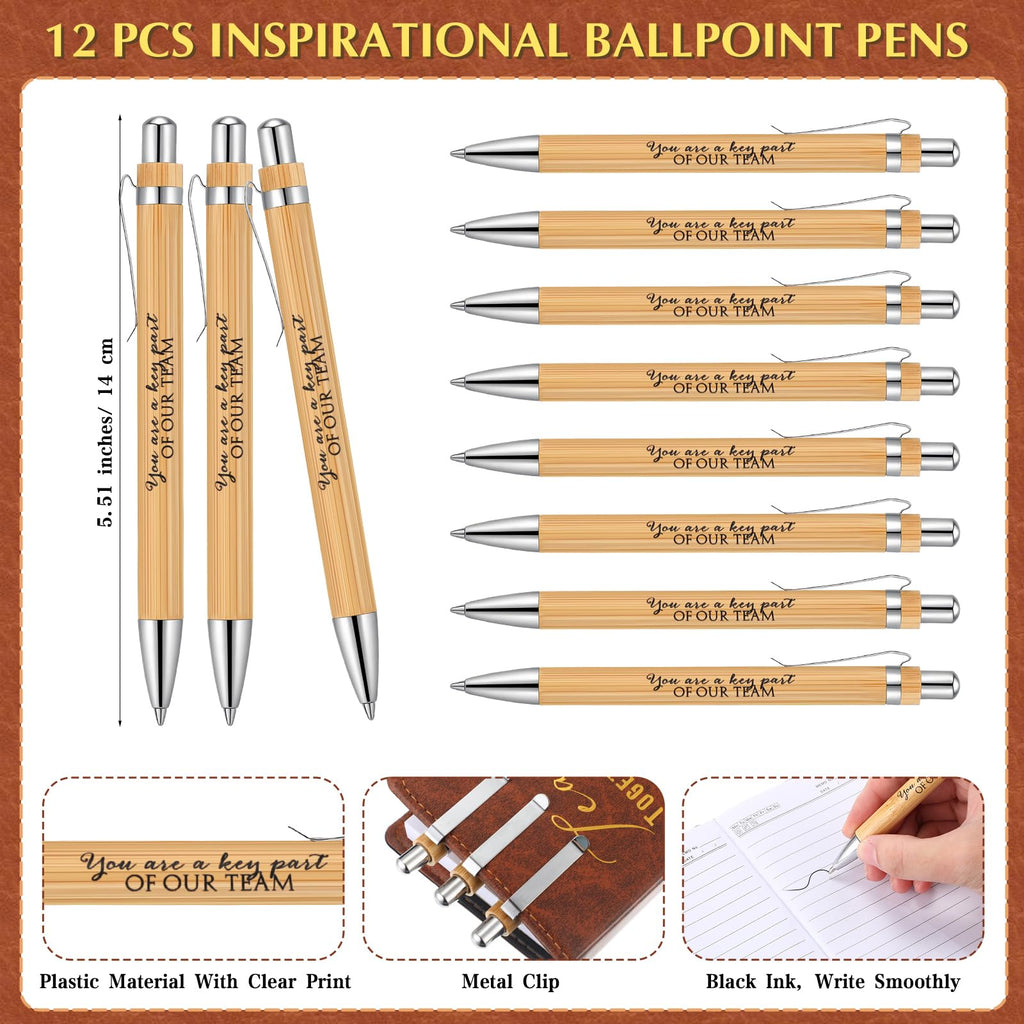Honoson 12 Sets Team Employee Teacher Appreciation Gifts Bulk Inspirational A5 Leather Team Journal Motivational Notebooks Pen Thank You Gifts for Teacher CNA Nurse Coworker Staff Fathers Day