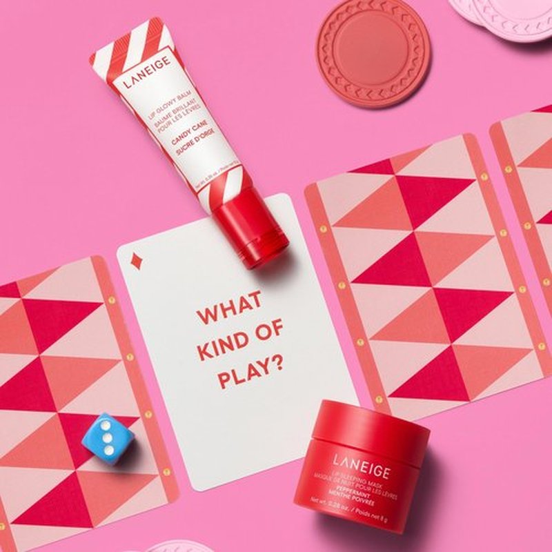 LANEIGE Minty Lip Duo: Peppermint Lip Sleeping Mask and Candy Cane Lip Glowy Balm for Soft, Hydrated Lips