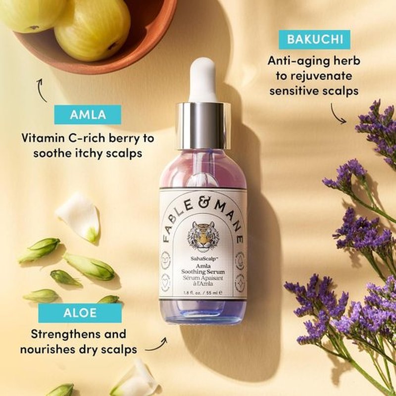 Fable & Mane Amla Soothing Serum - Purifies & Balances Irritation for Dry, Itchy Scalps