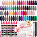 AZUREBEAUTY Dip Nails Powder Starter Kit, 36 Colors Brown Yellow Orange Christmas Color Dipping Powder Nail Kit with Essential Dip Liquid Set for French Nail Art Manicure Salon DIY Home
