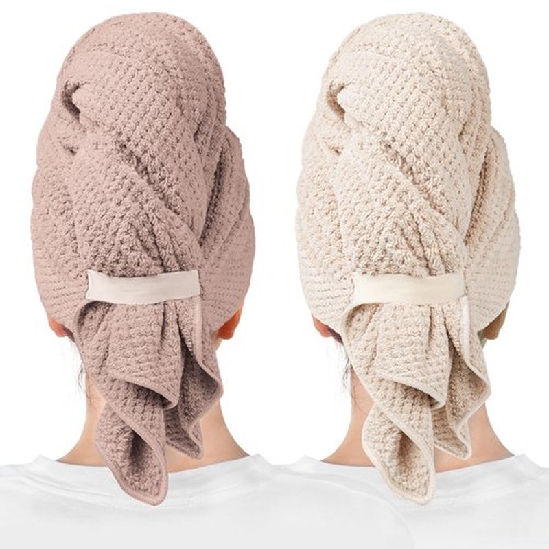 ROLSHOL 2 Packs Large Microfiber Hair Towels for Women, Super Absorbent & Quick Dry Hair Towel Wrap for Curly Hair Long & Short Hair- Anti-Frizz Hair Turbans for Wet Hair (Mauve & Clay)