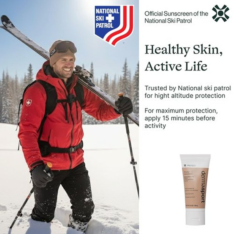 Dermasport SPF 50 Sunscreen for Face Lotion for Athletes, Zinc Oxide Hydrating, Non-Greasy, Broad Spectrum Sun Protection, Oil-Free, Reef-Safe, Face Sunscreen Resistant to every Sport