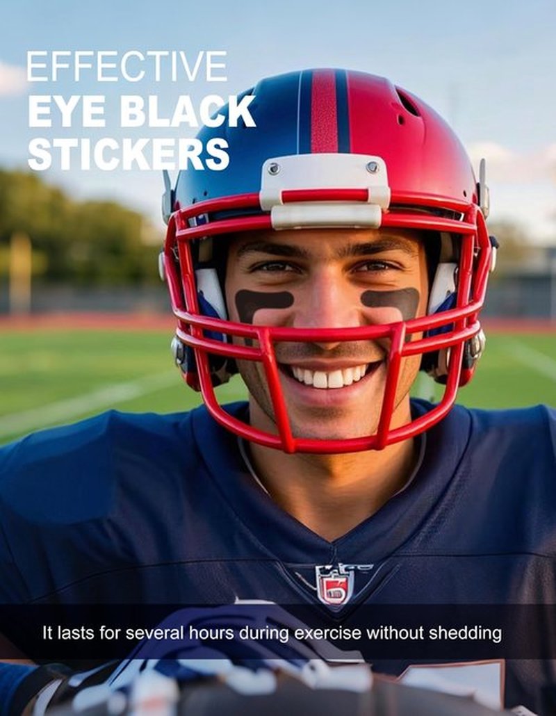 144 Pairs Eye Black Stickers, Sports Eye Strips Baseball Football Softball Accessories Face Eyeblack Stickers for Sport Game Day Themed Birthday Party Supplies