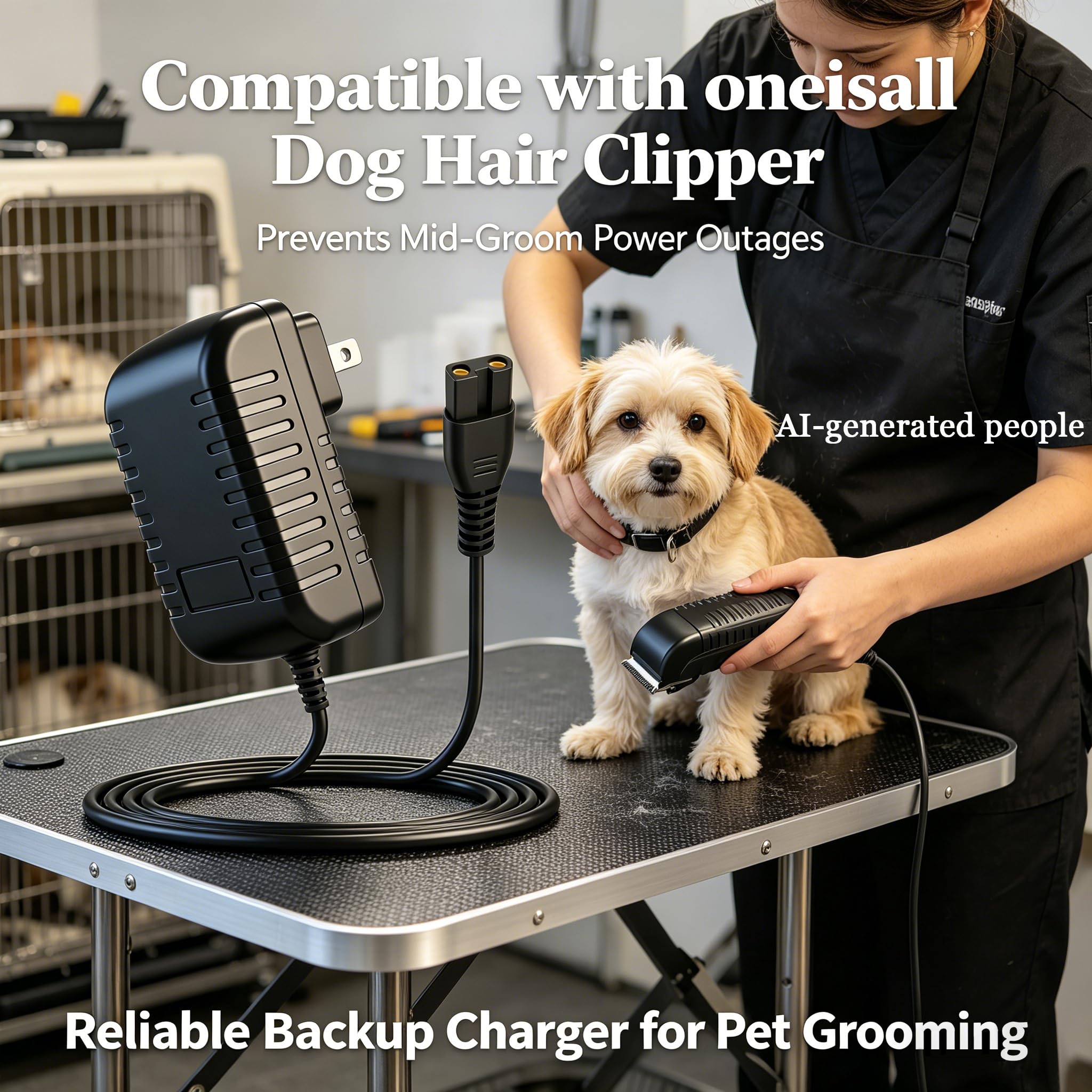 SEEHOM Charger Compatible with oneisall Dog Clippers & SUPRENT Hair Clippers, 5V 1A Power Supply Cat Hair Trimmer, Replacement Fix Lost/Broken Charger Hassles for Travel & Home Grooming