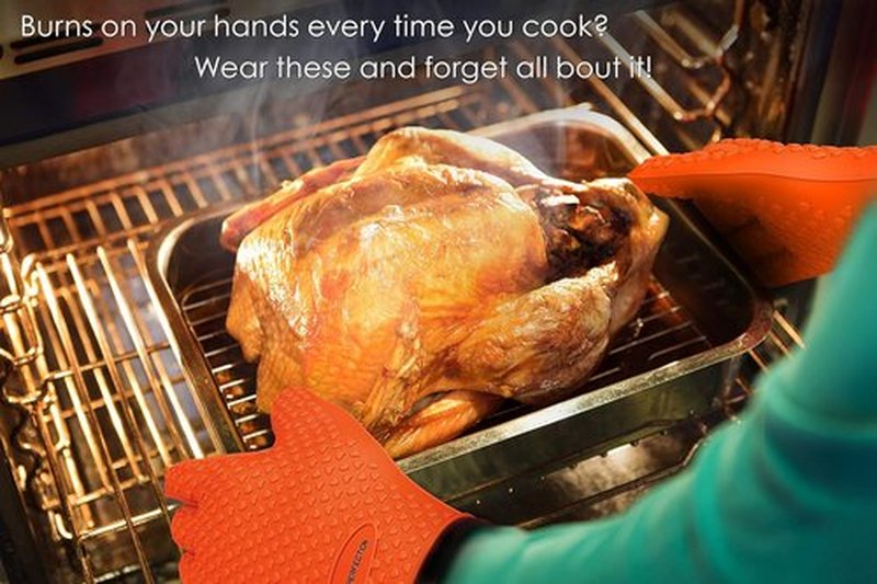 KITCHEN PERFECTION Silicone Smoker Oven Gloves - Extreme Heat Resistant BBQ Mitts | Waterproof & Versatile for Grilling, Frying & Smoking | Bonus Set Included