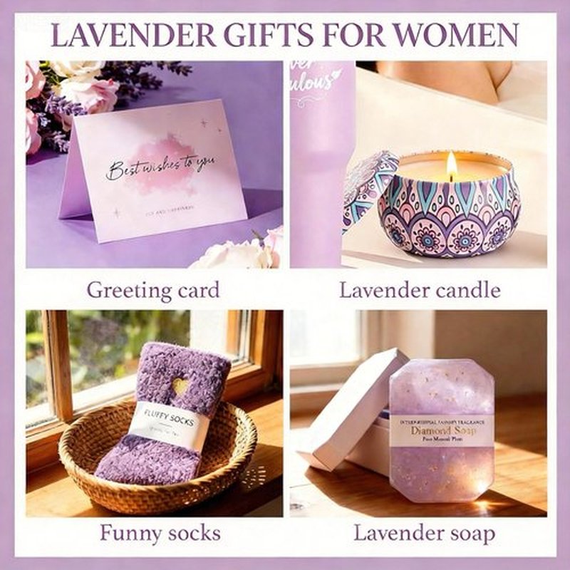 Birthday Gifts for Women, Self Care & Get Well Soon Gift Baskets, Lavender Relaxing Spa Care Package with 40oz Tumbler & Flannel Blanket, Encouragement Thinking of You Gifts for Her, Girl, Mom, Friend