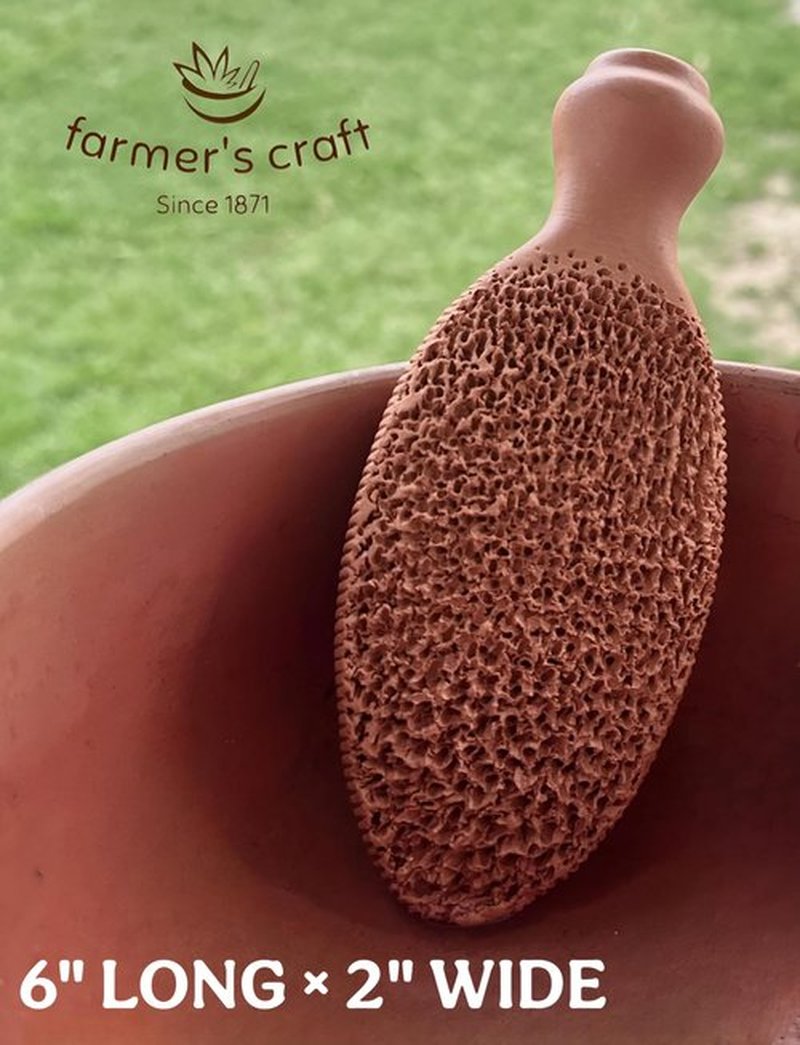 Natural Terra Cotta Pumice Stone for Feet (+Organic Cocoa) Lasts 7+ Years Callus Remover & Trimmer | Ancient Indus Valley Foot Scrubber (Divine Pumice)