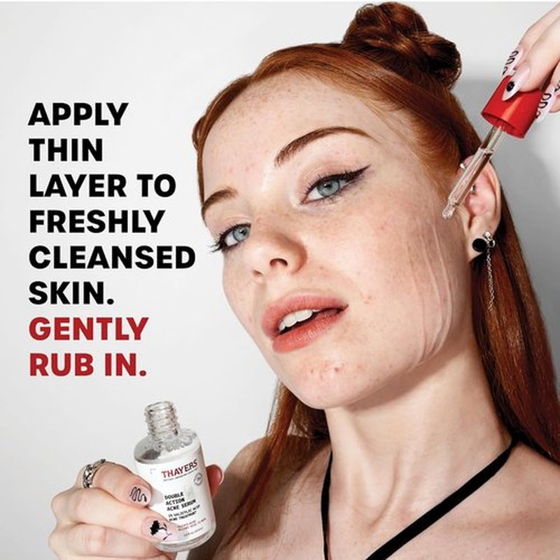 Thayers Acne Serum - Double Action Treatment with 2% Salicylic Acid & Niacinamide | Soothing 1 Fl Oz
