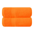 BOUTIQUO Cotton 2 Pack Oversized Bath Towel Set, Large Bath Towels 27x54, Ultra Soft, Absorbent, Compact, Quick Drying and Lightweight, Eco-Friendly and 100% Recyclable Towel Set - Orange