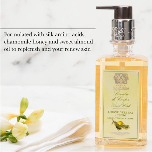 Antica Farmacista Hand & Body Wash - Luxury Nourishing Body Wash - Hydrating Hand Cleansing Wash - Bath & Body Gift - Sandalwood Amber, 10 fl oz