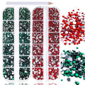 JERCLITY 3000pcs Emerald Green Rhinestones for Nails Red Rhinestones for Nails Flat Back Gems Round Crystal 6 Sizes (1.5-4mm) with Picking Pen for Crafts Clothes Shoes Jewelry