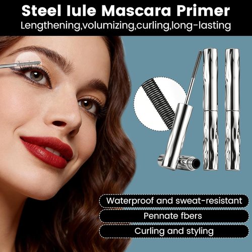 Steel Tube Eyelash Primer - Waterproof Curling Mascara for Long-Lasting, Smudge-Free Wear (1 Pc)