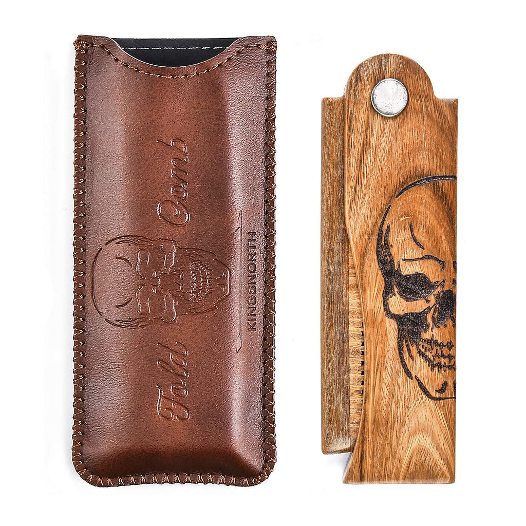 Menesia Folding Wooden Beard Comb for Men