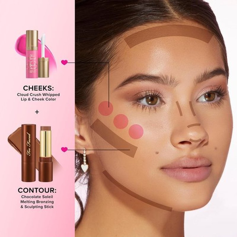 Too Faced Chocolate Soleil Bronzing Stick - Multi-Use Contour & Cream Bronzer | Lightweight Satin Finish, 0.28 Ounce