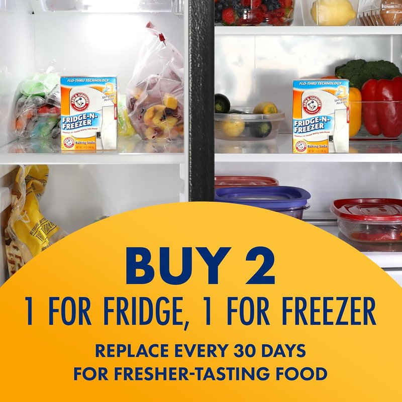 Arm & Hammer Baking Soda Odor Absorber - Freshens Fridge & Freezer | 14 oz, Pack of 12