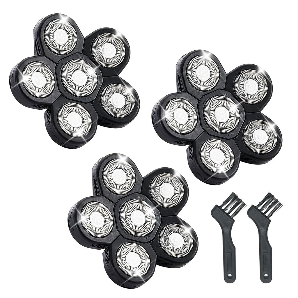 6 Head Shaver Replacement Razor Heads for Many Brands Bald Men's Electric Foil Shaver Replacement,Universal Shaver Replacement Blades for Electric Razor for Men Bald and Face,3Pack