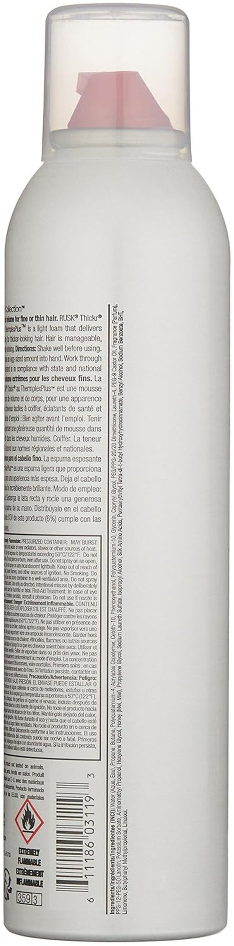 RUSK Thickr Thickening Mousse - Volumizing Foam for Full-Bodied Hair | 8.8 Fl Oz