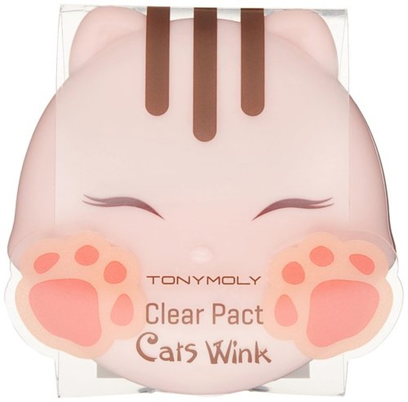 TONYMOLY Cats Wink Clear Pact - Clear Skin Compact Powder for Flawless Finish | 01 Shade
