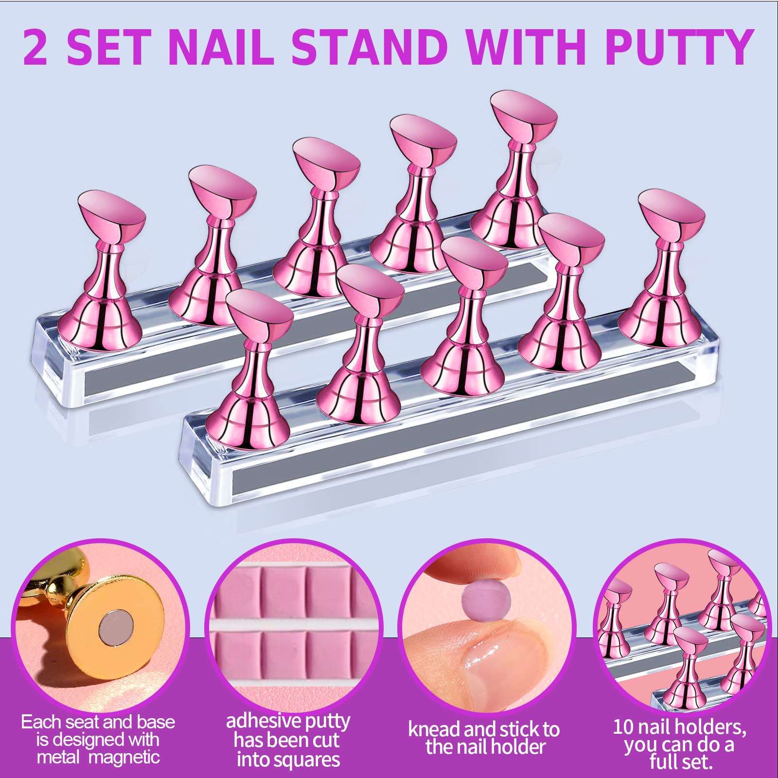 Teenitor Clear Coffin Nail Tips Set, Long Acrylic Nail Tips Full Cover Clear Press On Nails, 600pcs Ballerina Fake Nails with Nail Glue, Acrylic Nail Clipper, Nail Stand With Putty, Cuticle Oil