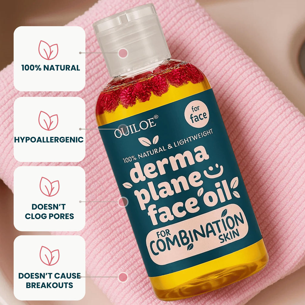 Dermaplaning Oil for Women with Combination Skin - Face Shaving Oil - Safe for Acne Prone Skin - Non Comedogenic, Fragrance Free, Natural and Lightweight for Irritation Free Face Shave, 4oz by Ouiloe