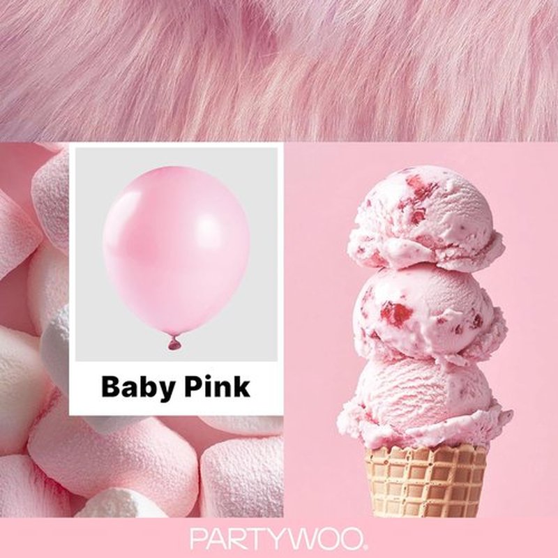 PartyWoo Baby Pink Balloons - 155-Piece Pastel Arch Kit for Baby Shower & Birthday Decor | Various Sizes