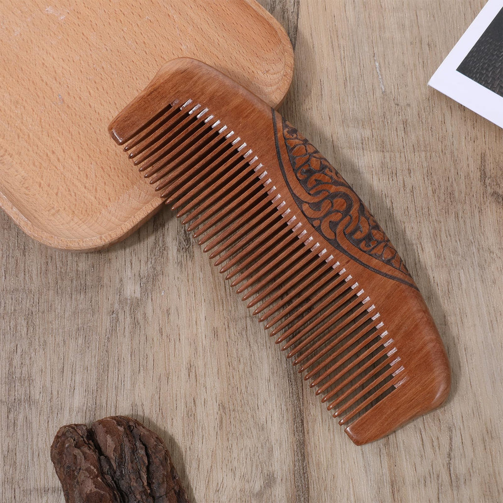 Small Wood Comb for Women Men Birthing Combs Wooden Pocket Hair Comb Fine Tooth Small Portable Wood Combs, Anti Static Carved
