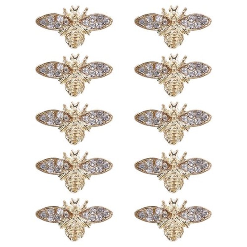 Beaupretty 10Pcs Bumble Bee Nail Charms Alloy 3D Nail Art Accessories for DIY Manicure and Decoration
